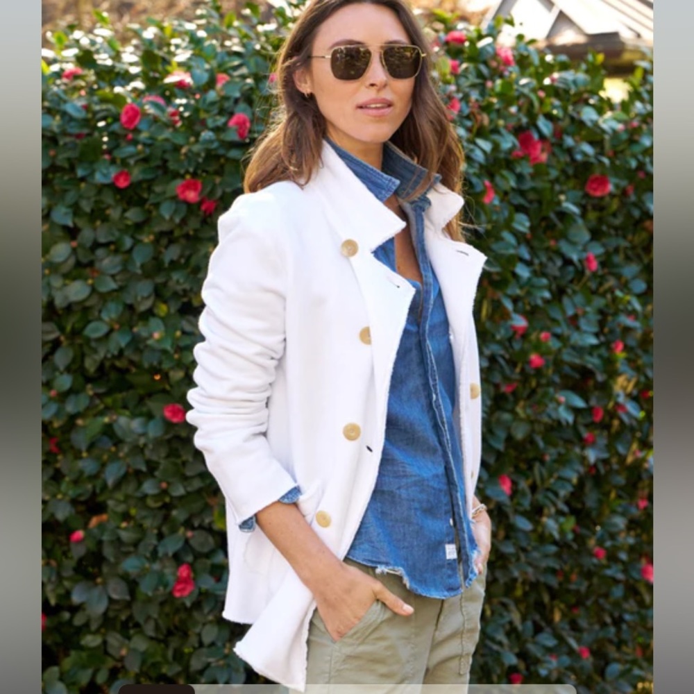Women's White Double-Breasted Jacket